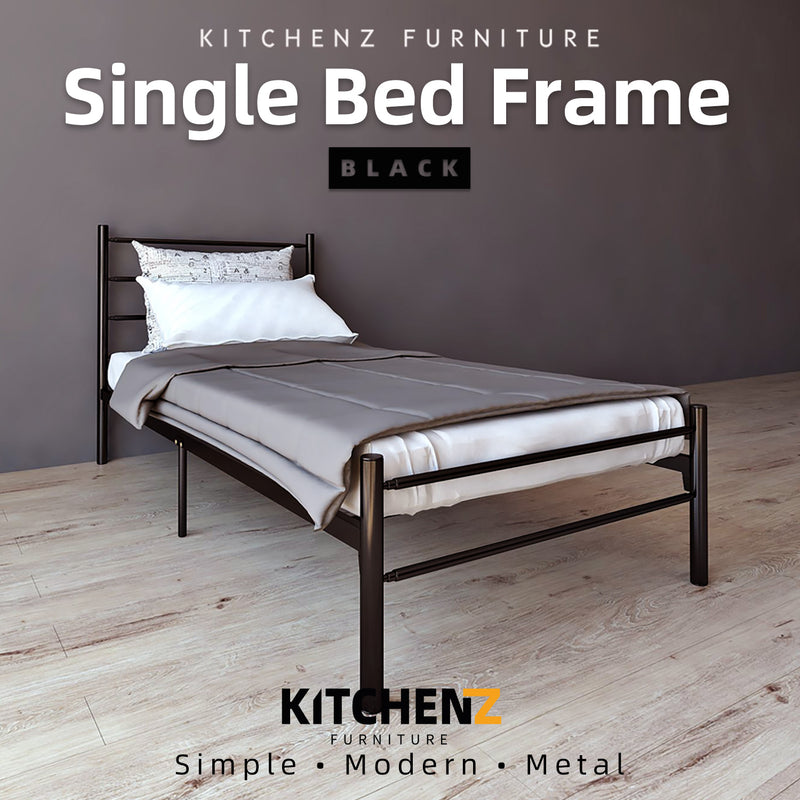 6.2FT 3V Single Size Powder Coat Metal Bed Frame-3VFY900
