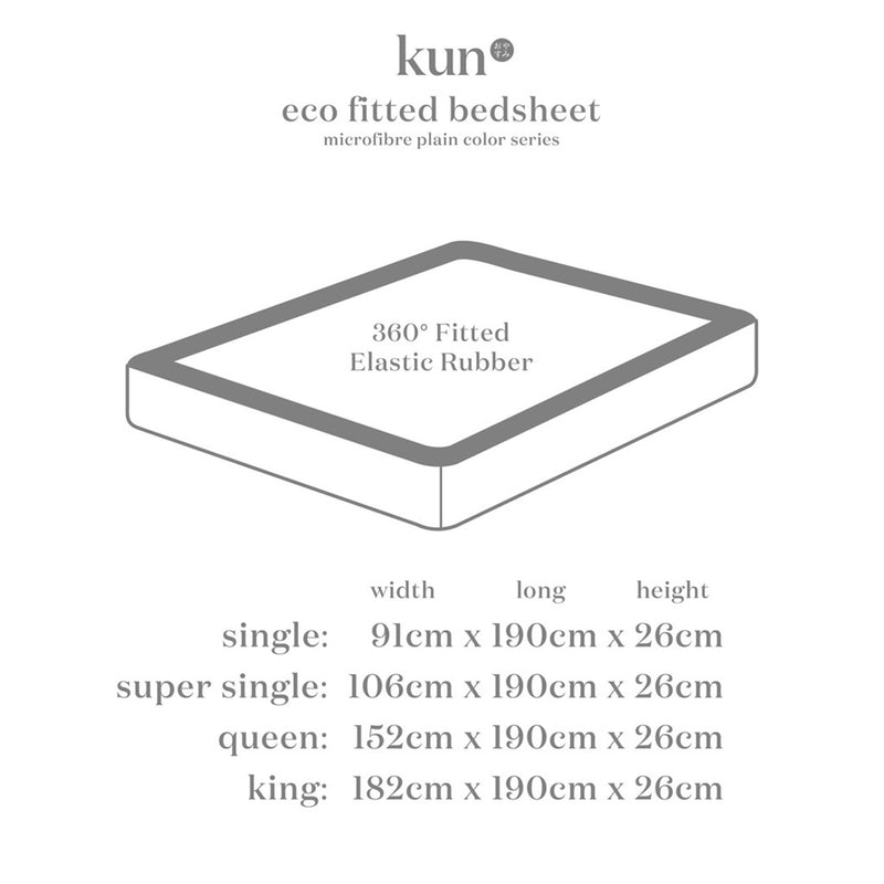 (EM) Kun Ashe Hazy Color Series Premium Fitted Bedsheet Only/Cadar Tilam Getah Keliling - S/SS/Q/K