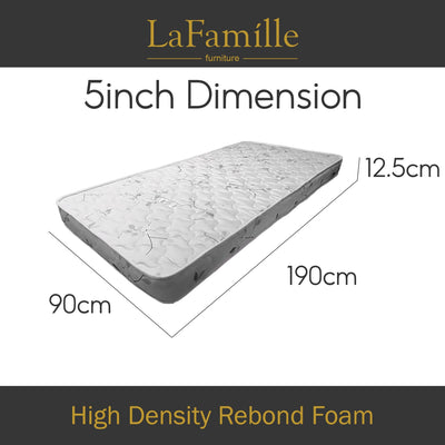 (EM) 3FT Single Size Mattress Student High Density Rebond Foam Mattress - LF-MT-HDRF