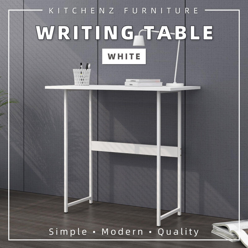 (EM) 4FT/2.6FT Writing Table / Study Table + Storage Shelf w/ Anti-scratch Powder Coating Metal Leg-WT-BS4212/4080