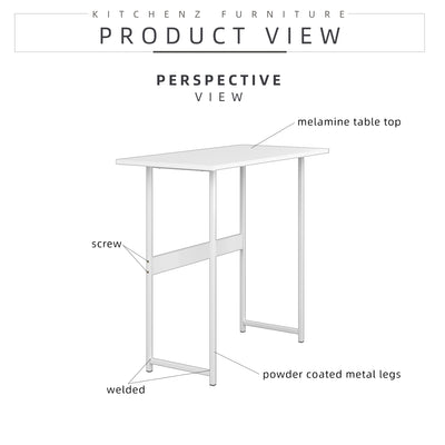 (EM) 4FT/2.6FT Writing Table / Study Table + Storage Shelf w/ Anti-scratch Powder Coating Metal Leg-WT-BS4212/4080