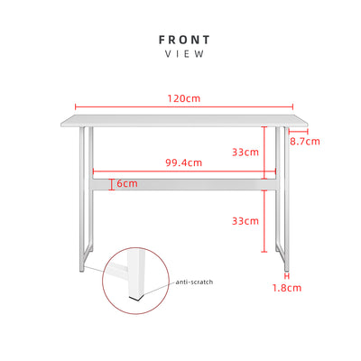 (EM) 4FT/2.6FT Writing Table / Study Table + Storage Shelf w/ Anti-scratch Powder Coating Metal Leg-WT-BS4212/4080