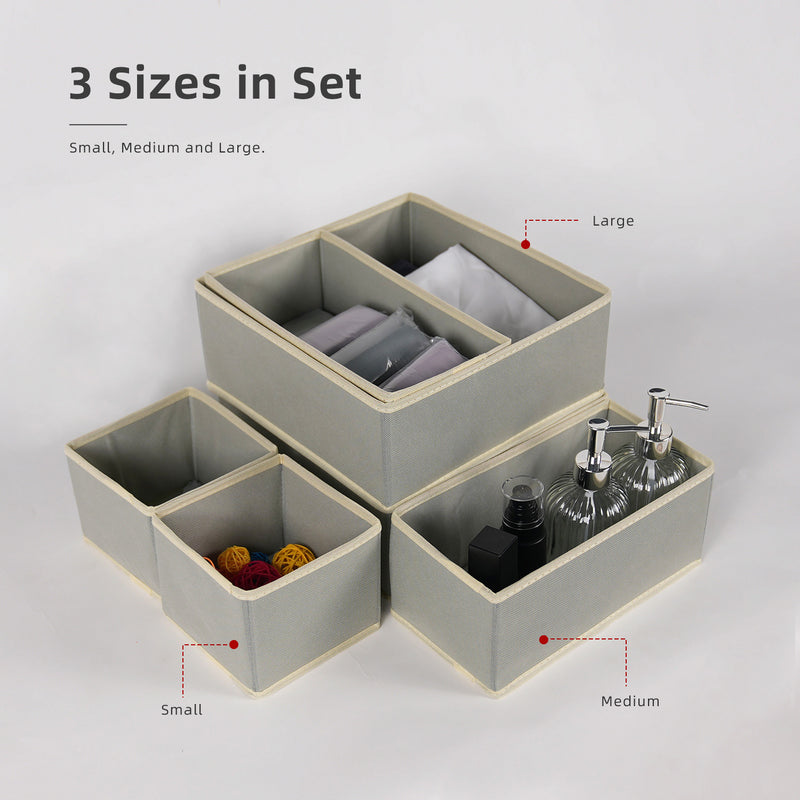 6 in 1 Multipurpose Storage Organizer Drawer Organizers Boxs / Small / Medium / Large / Waterproof-HMZ-FN-STR-6IN1-GY