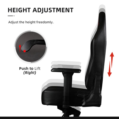 ASGARD High Back PU Leather Gaming Chair with L-Adapt Lumbar System / Ergonomic Design / Support Pillows-HMZ-GC-DJ-0064-BK+BK