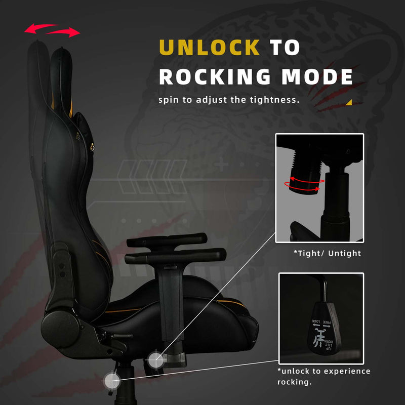 LEOPARD Gaming Chair / Kerusi Gaming / PU Leather 2.0 / Ergonomic Design / Rocking-GTC-GC-3008-LEOPARD