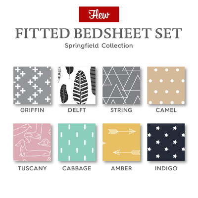 Flew Springfield Collection Premium Fitted Bedsheet Set/Single/Super Single/Queen/King