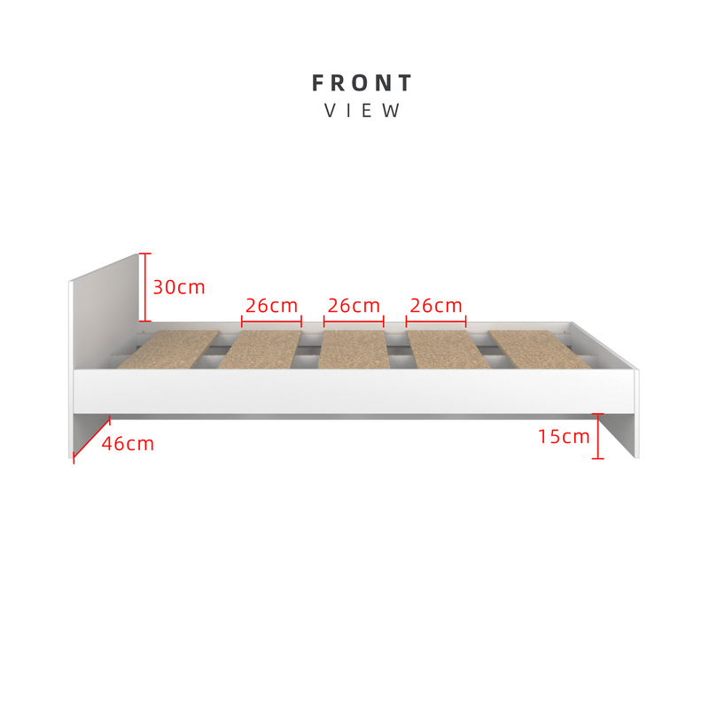 6.3FT Single Size Bed Frame / Headboard / Katil Single / White-HMZ-FN-BF-8002/8022
