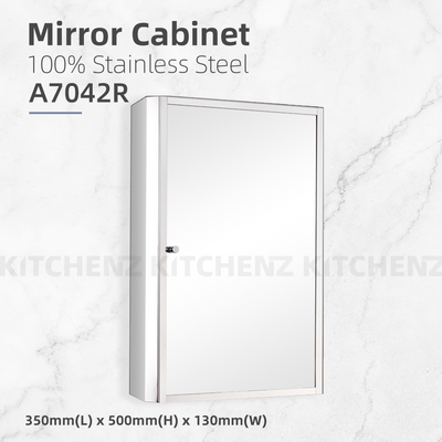 100% Stainless Steel Bathroom Mirror Cabinet-HMZ-BR-MC-7042R