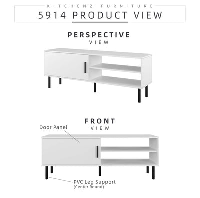 4FT LEGEND TV Cabinet Solid Board with 1 Door 2 Open Storage-HMZ-FN-TC-5914/5924/5914V2