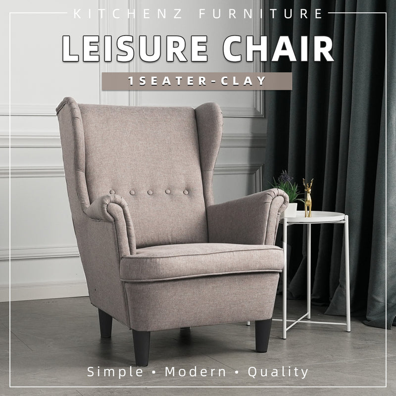 (FREE Shipping) 1 Seater Sofa Linen Fabric Leisure Chair / Relax Chair/ Wing Chair-HMZ-FN-SF-555