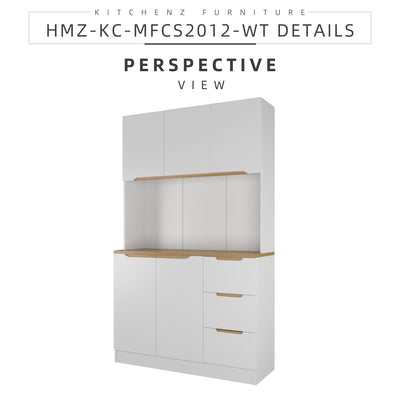 4FT Situra Series Kitchen Cabinets Tall Unit / Kitchen Storage-HMZ-KC-MFCS2012-WT