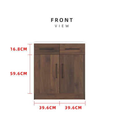 2.6FT Ventura Series Kitchen Cabinets Base Unit / Kitchen Storage-HMZ-KBC-MFC9080-WN