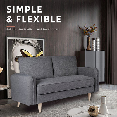 (FREE Shipping) 4FT Modern & Simple 2 Seater Linen Fabric Sofa-HMZ-FN-SF-AE8001-2S