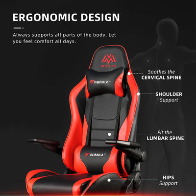 (EM) Manta High Back Mobile Gaming Chair / PU Leather / Ergonomic Backrest / E-Sports / Pillows - HMZ-GC-DJ-0088