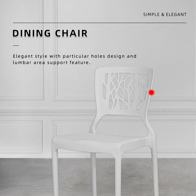 (EM) 2PC 3V Modern Stackable White Dining Plastic Chair-3VIZ701Y