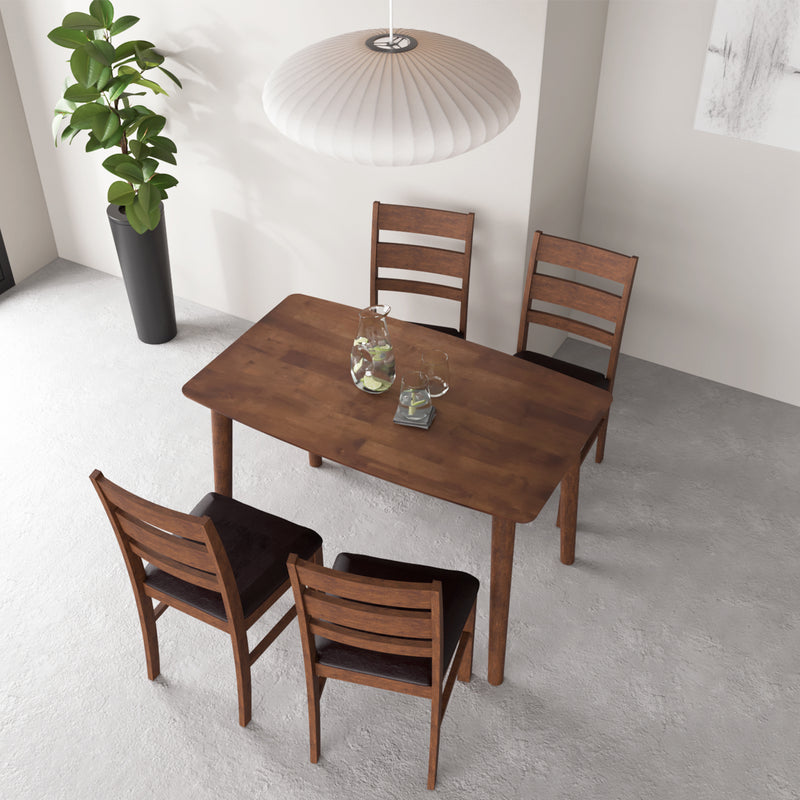 (FREE Shipping) 4 People Seater Aslan Solid Wood Dining Set with 1 Table 4 Chairs-Aslan Dining Set (1+4)