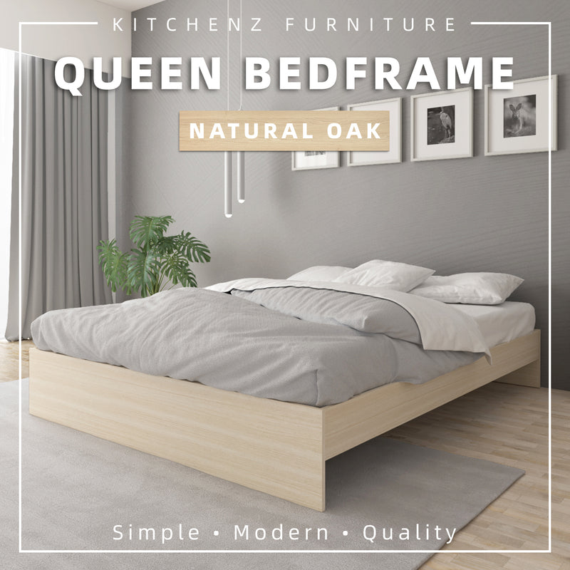 6.3FT Wooden Queen Bed Frame w/ Headboard Katil Queen Kayu - HMZ-FN-BF-8003/8023