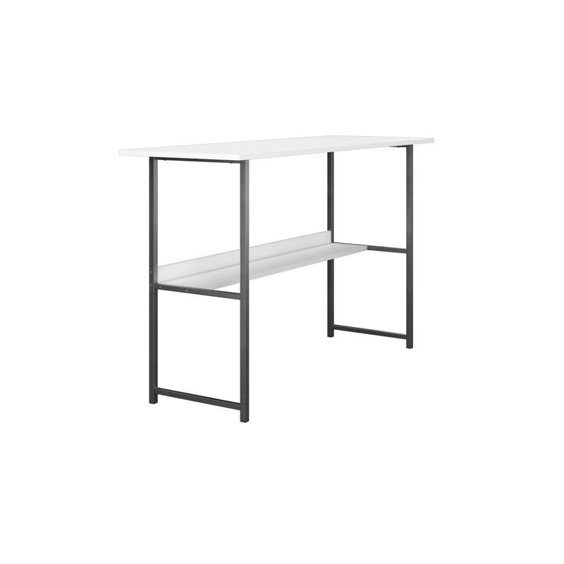 (EM) 4FT/2.6FT Writing Table / Study Table + Storage Shelf w/ Anti-scratch Powder Coating Metal Leg-WT-BS4212/4080