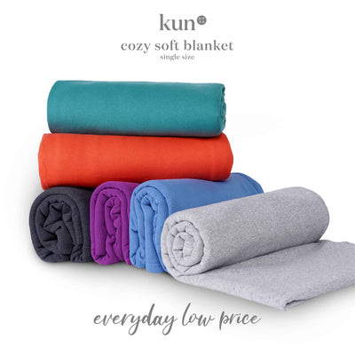 (EM) New Arrival Kun Cozy, Soft & Warm Premium Thick Fleece Blanket / Selimut Tebal Single Size 60Inch X 80Inch