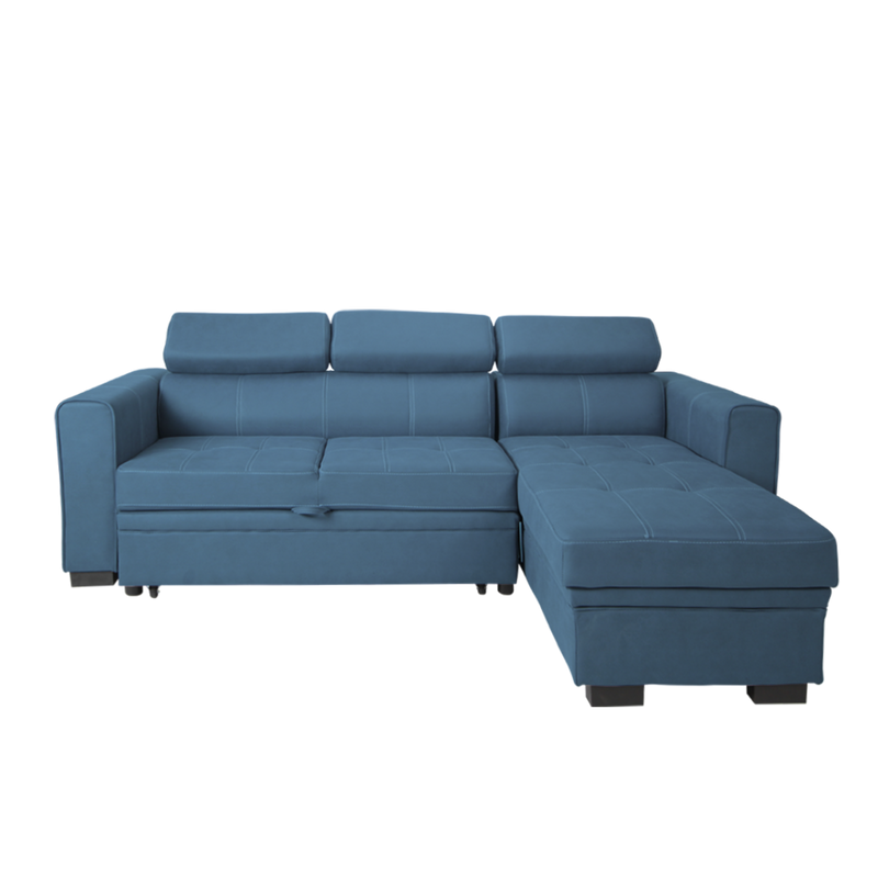 (EM) 6.6FT L-Shape Leathaire 3 Seater Sofa / Sofa Bed-HMZ-FN-SF-Y2960