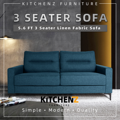 (FREE Shipping) 5.6FT Modern & Simple 3 Seater Linen Fabric Sofa-HMZ-FN-SF-AE301-3S