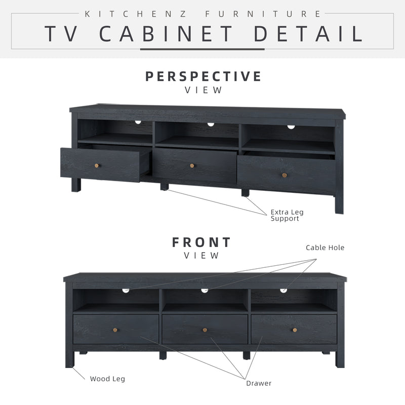 6FT Akara Series TV Cabinet Modernist Design with Plastic Wood Leg - HMZ-FN-TV-A1839-DG