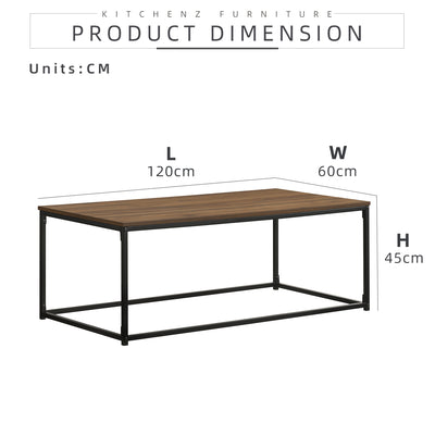 4FT Noble Series Coffee Table with Black Metal Leg-HMZ-FN-CT-N1260-CN