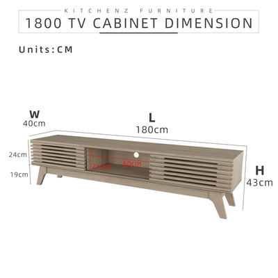 6FT Aoki Series TV Cabinet Solid Board with Wooden Leg-HMZ-FN-TC-E2252
