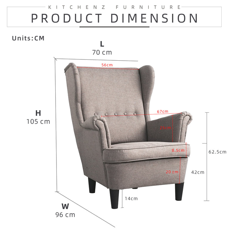 (FREE Shipping) 1 Seater Sofa Linen Fabric Leisure Chair / Relax Chair/ Wing Chair-HMZ-FN-SF-555