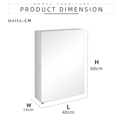 100% Stainless Steel Bathroom Mirror Cabinet with Multi-Compartment-HMZ-BR-MC-7025R