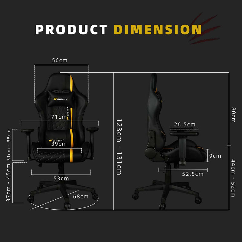 (EM) LEOPARD Gaming Chair / Kerusi Gaming / PU Leather 2.0 / Ergonomic Design / Rocking-GTC-GC-3008-LEOPARD