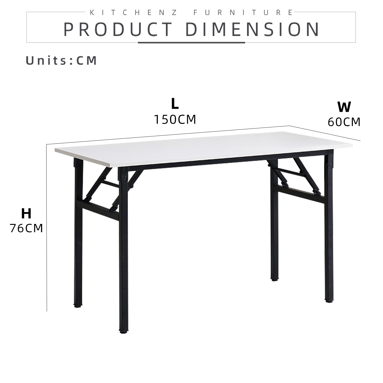 5 Ton Table 5Ft x 2Ft Foldable Banquet Table Melamine Table Top Powder Coat Metal ...