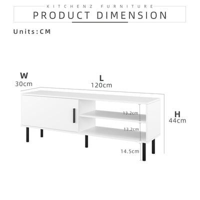 (EM) 4FT LEGEND TV Cabinet Solid Board with 1 Door 2 Open Storage-HMZ-FN-TC-5914