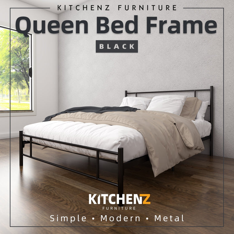 (EM) 6.5FT 3V Powder Coated Metal Queen Size Bed Frame-ED902F