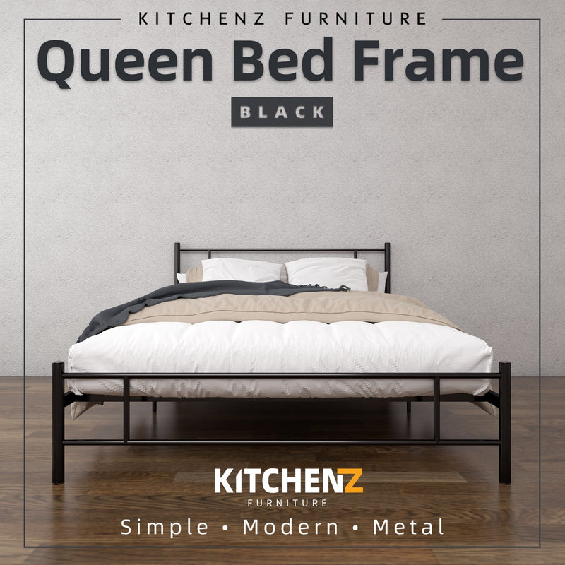 (EM) 6.5FT 3V Powder Coated Metal Queen Size Bed Frame-ED902F