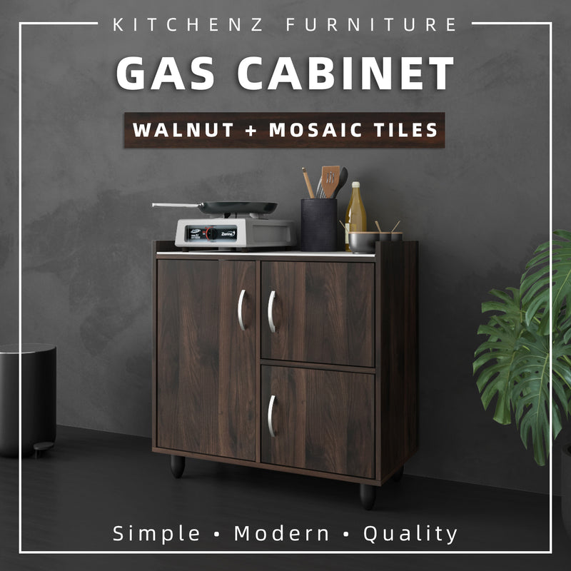 3.8FT/2.5FT Gas Cabinet Kitchen Cabinet Storage Cabinet with Mosaic Top / Gas Kabinet Simpanan Dapur-HMZ-FN-GC-505/606-WN