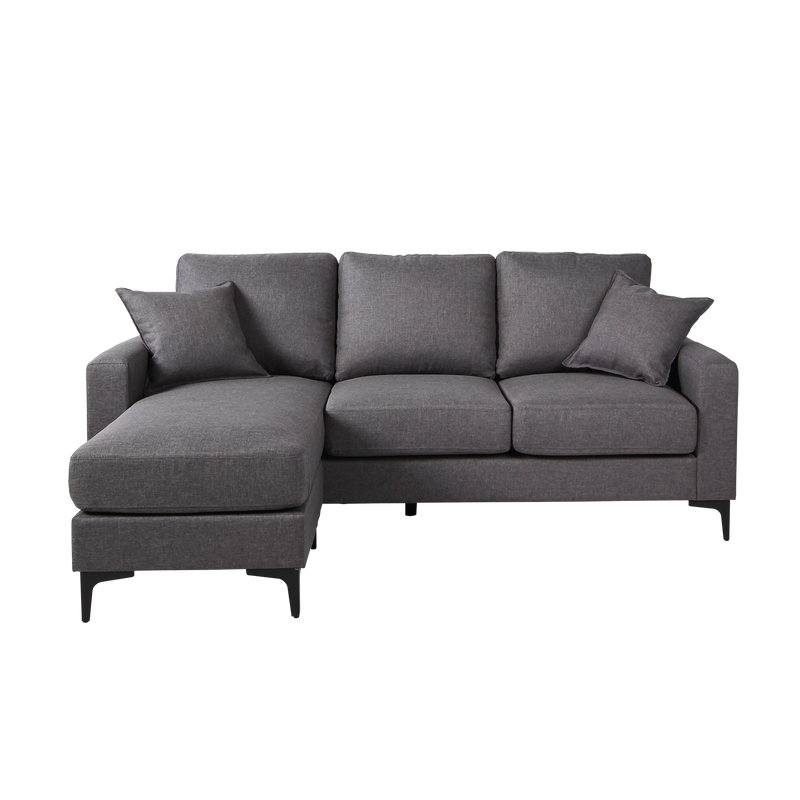 (EM) 6FT L-Shape Linen Fabric 3 Seater Sofa-HMZ-FN-SF-AB313-LSHAPE