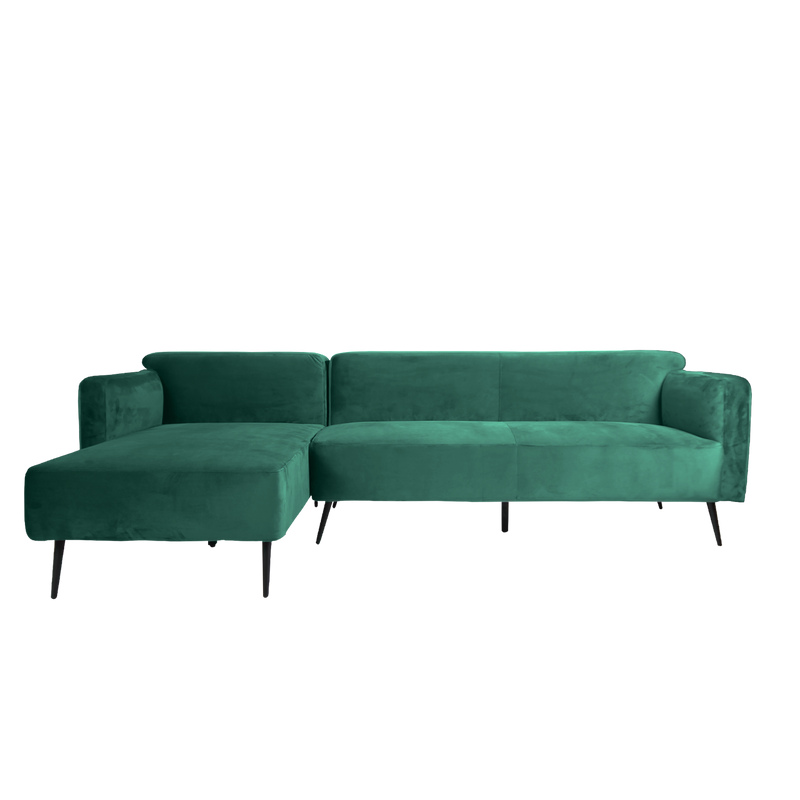 8.5FT L-Shape Velvet Fabric 3 Seater Sofa-HMZ-FN-SF-AE330-CHAISE-L-3S