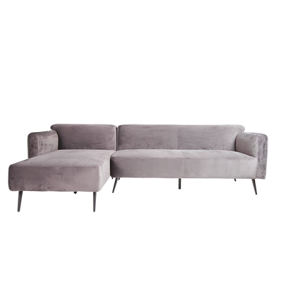 8.5FT L-Shape Velvet Fabric 3 Seater Sofa-HMZ-FN-SF-AE330-CHAISE-L-3S