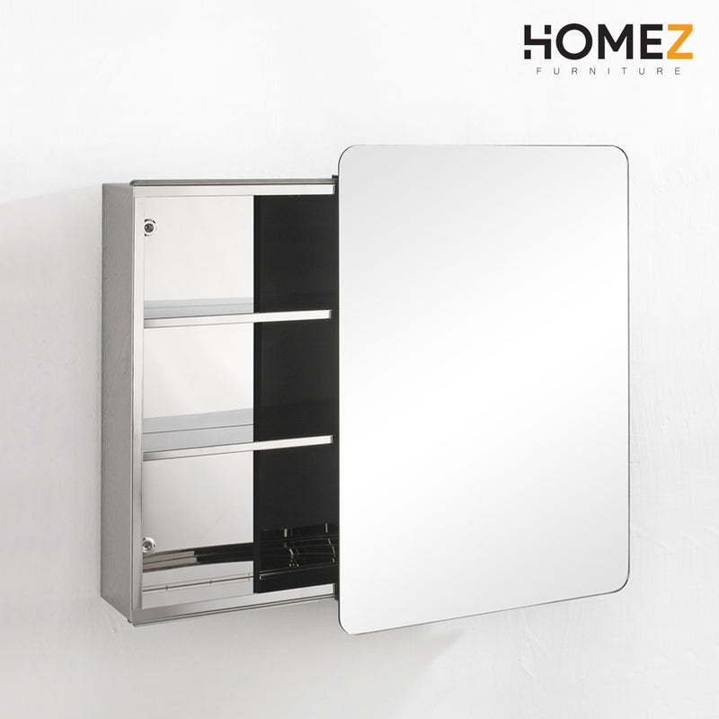 100% Stainless Steel Bathroom Mirror Sliding Cabinet-HMZ-BR-MC-7008
