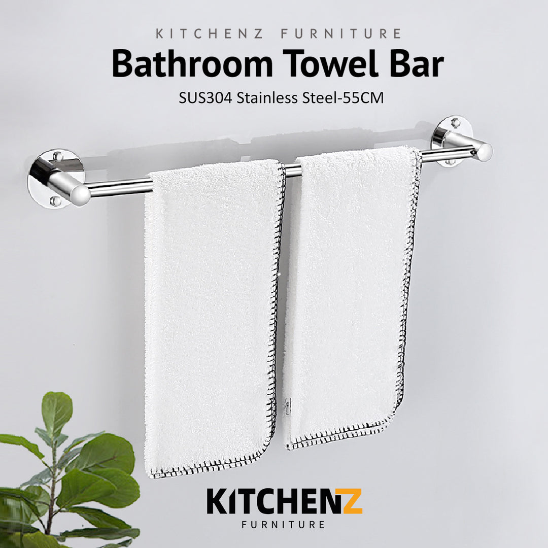 Stainless Steel Bathroom Single Towel Bar Wall Mounted Towel