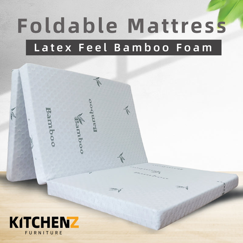 2.5" Latex Feel Foldable Anti-Static Bamboo Foam Mattress with Portable Carry Bag-HMZ-FMT-BAMBOO-2.5INCH