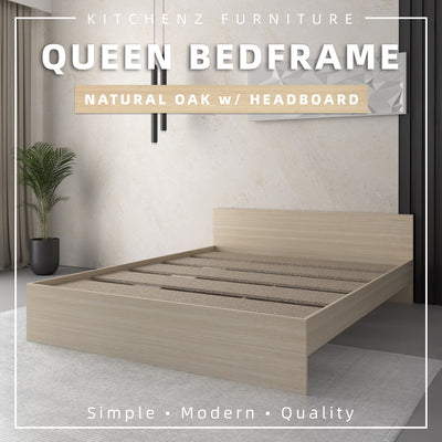 6.3FT Wooden Queen Bed Frame w/ Headboard Katil Queen Kayu - HMZ-FN-BF-8003/8023