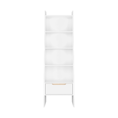 1.8FT Simona Series Book Shelf / Book Cabinet / Bookcase with Drawer / Display Cabinet-HMZ-FN-BS-0170-WT