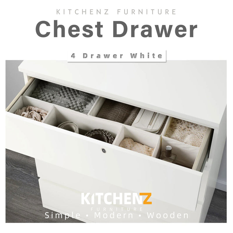 3FT Chest Drawer 4 Layers Drawer Storage with Layer Lock - HMZ-FN-CD-7001-LOCK