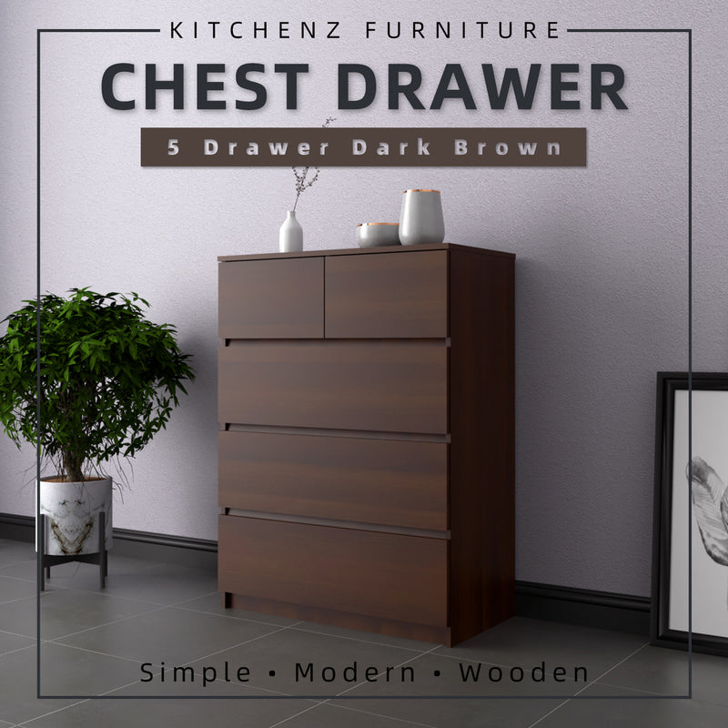 (EM) 5 Layers Chest Drawer with Large Drawer Storage Space-HMZ-FN-CD-7002