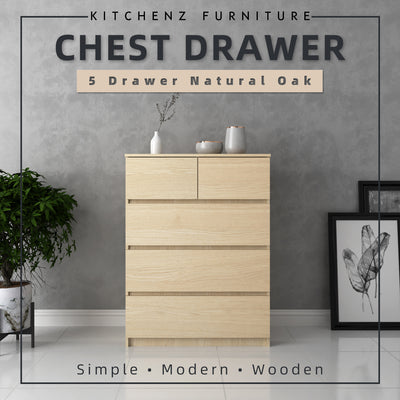 (EM) 5 Layers Chest Drawer with Large Drawer Storage Space-HMZ-FN-CD-7002