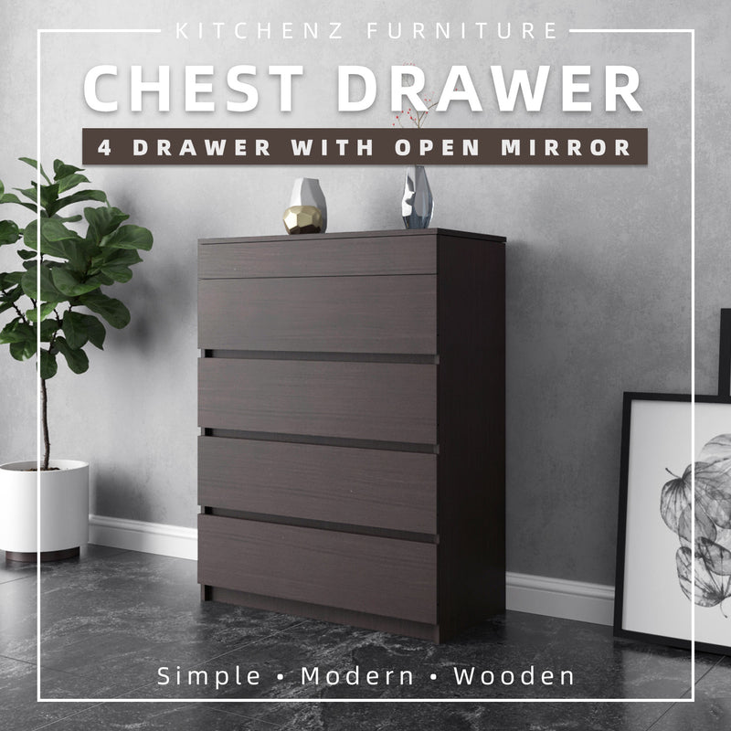 4 Layers Chest Drawer with Door Big Size Open Mirror - HMZ-FN-CD-7007/7027