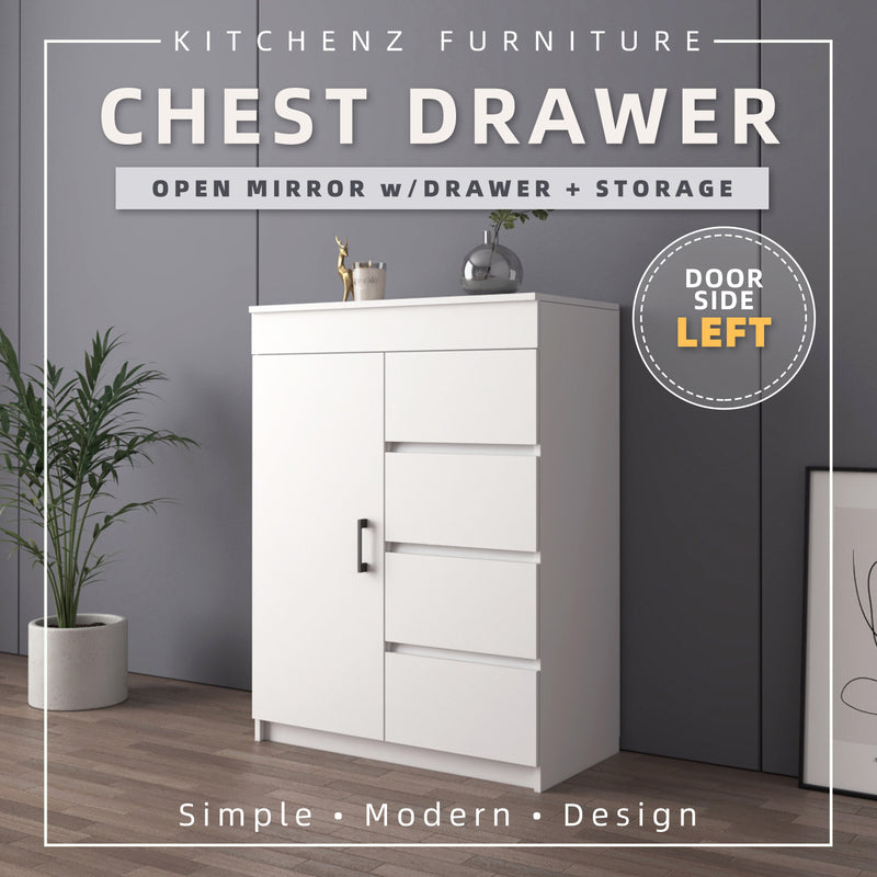 4 Layers Chest Drawer with Door Big Size Open Mirror - HMZ-FN-CD-7007/7027