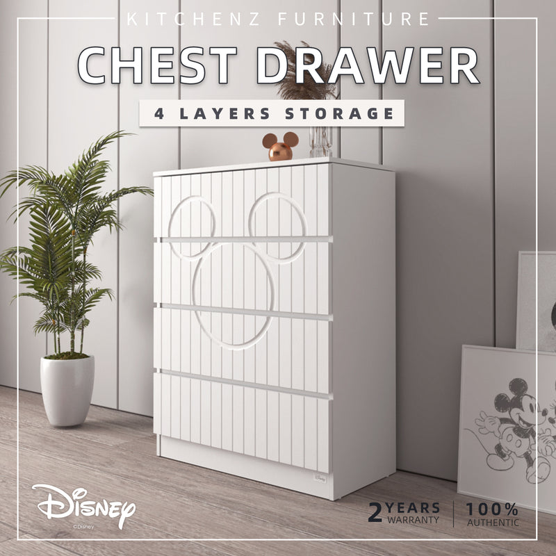 3FT Disney Series 4 Layer Chest Drawer 3D Concave-Convex Surface Big Size Mickey 100% Authentic-HMZ-FN-CD-D8273-WT